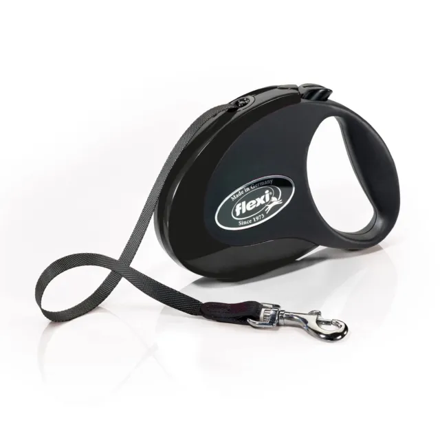 Flexi Style Tape Black Medium 5m Retractable Dog Leash/Lead for dogs up to 25kgs