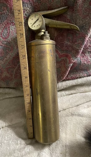 Vintage Stop-Fire Inc Brass Fire Extinguisher