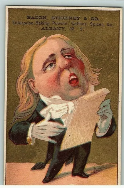 Trade Victorian Card Bacon Stickney & Co Baking Powder Coffee Spices Albany NY