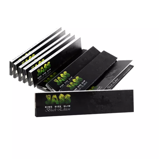 5 boîtes (250x) Jass Papers Noir Edition King Size Slim feuilles ultra minces