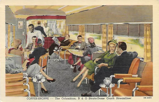 Baltimore & Ohio Railroad / Columbian Coffee-Shoppe / Linen Advertising Postcard