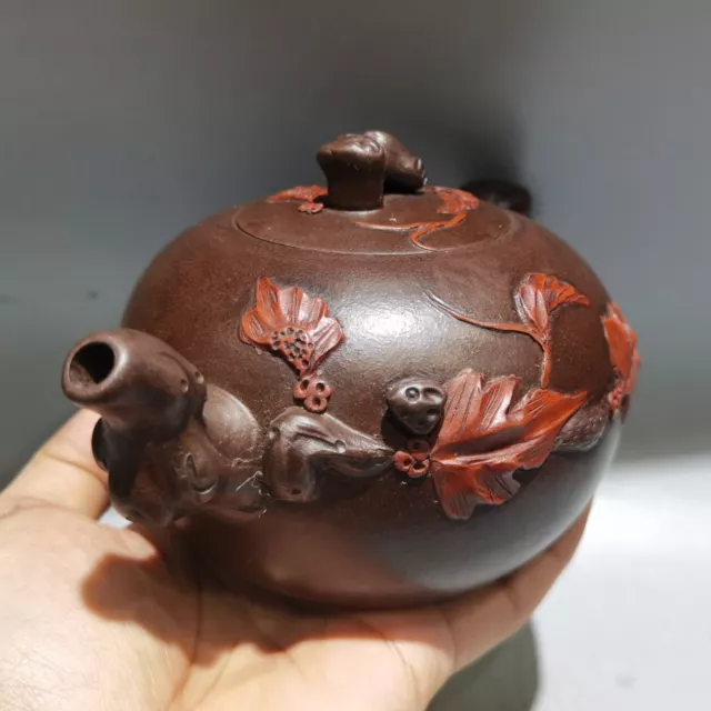 Chinese Yixing Purple Clay Teapot Zisha Handmade Ceramic Exquisite Teaware Rare 2