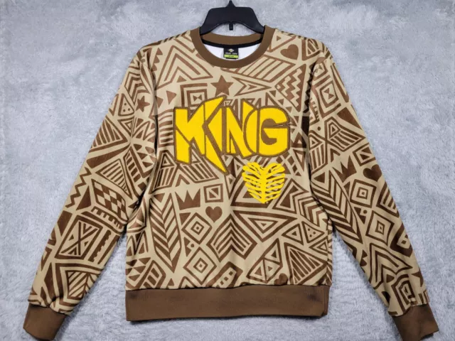 Create 2MRW Sweater Mens Medium Brown Velvet KING Sweatshirt Long Sleeve