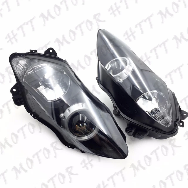 Phare Avant Moto Pour Yamaha YZF R1 2000-2001 | Plug And Play | Verre Transparent, Boîtier Noir ABS | Haute Luminosité - 2