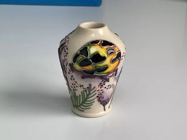 Moorcroft Miniature Vase With Beetles & Bugs Excellent Condition