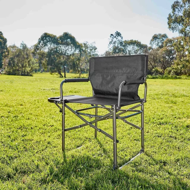 Director's Chair with Side Table Foldable Includes Cup Holder Mobile Phone Slot