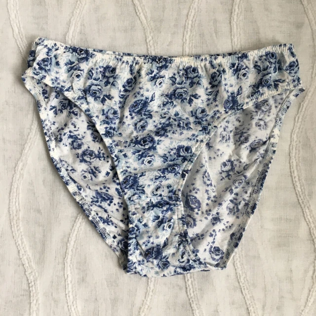 VTG 90S VICTORIA’S Secret Floral High Cut Bikini Panties Sz L? Cotton