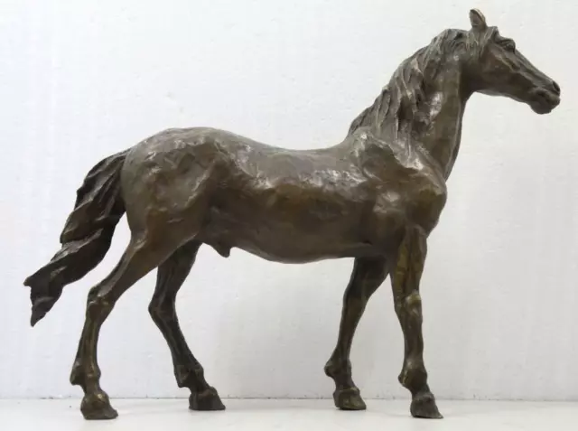 Bronze Sculpture of a Standing Horse - Solid Marble Base - Signed after PJ MENE
