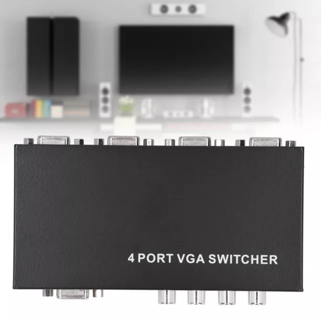 4 Port VGA Switcher SVGA Monitor Sharing Switch Box 4‑in‑1‑out For LCD PC TV GF0