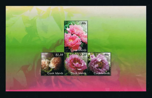 Cook Islands 2011 - Peony Flowers - Sheetlet - MNH