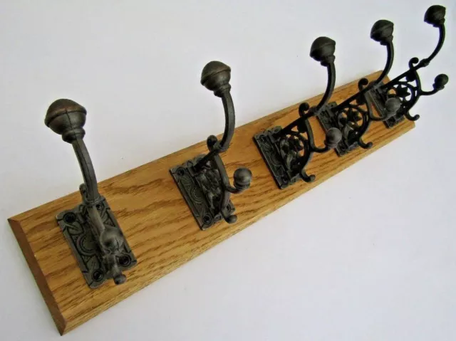 Cast iron Rustic hat and coat hooks vintage retro victorian old antique