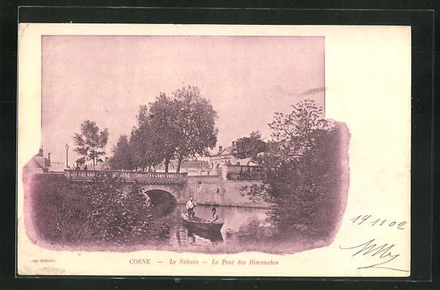CPA Cosne, le Nohain, le Pont des Dimanches 1902