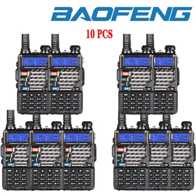 Baofeng Uv-5R Plus 5W Uhf Vhf Dual Band Two Way Ham Radio Walkie Talkie Lot