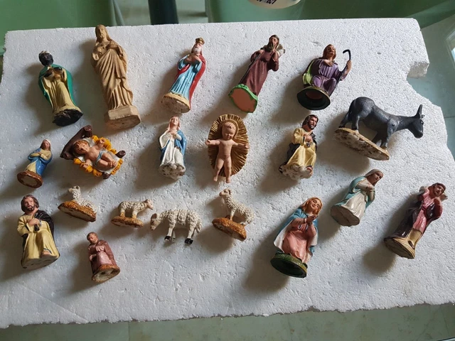 LOT DE 20 Santons Ancien Crèche Terre Cuite et autre Noël Roi Mage Etc EUR 25,00 - PicClick FR