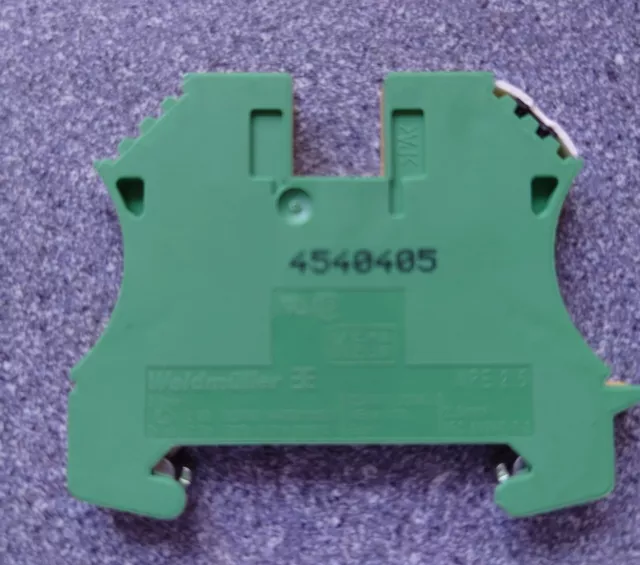 10 Weidmuller WPE 2.5 2.5mm Top Hat Din Rail Electrical Earth Terminals Stop