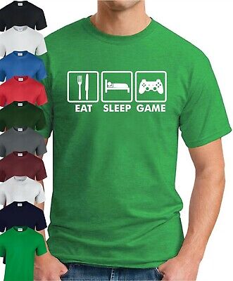 EAT SLEEP GAME T-SHIRT > Funny Slogan Novelty Mens Geeky Gift Video Gaming Nerd