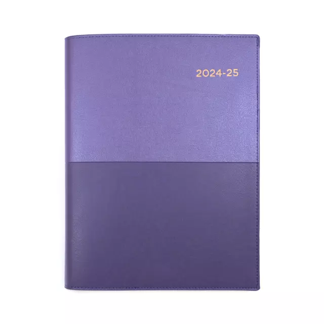 2024 2025 Financial Year Diary Collins Vanessa Week to View WTV A5 Purple 2