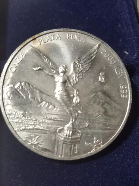 Mexico Messico Oz 2000 Rara Libertad  Argento Silver  Coin 999