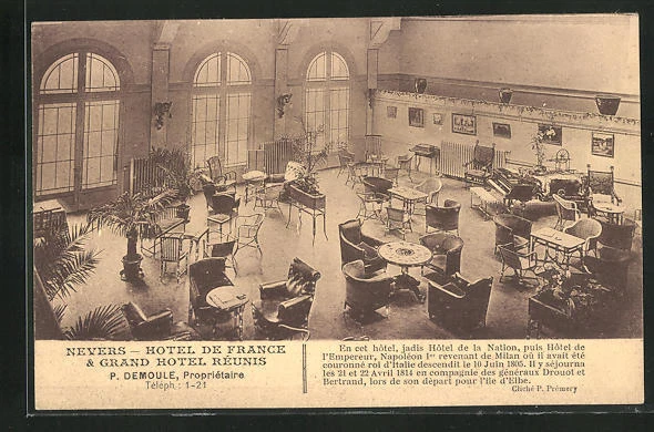 CPA Nevers, Hotel de France & Grand Hotel Réunis