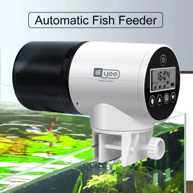 Automatic Digital Fish Feeder Holiday Timer Auto Pet Feeding Pond Tank Dispenser