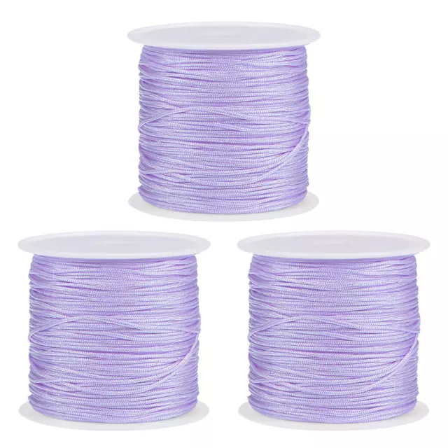 Nylon Cordino Raso Corda con Plastica Rocchetto 147ft,Chiaro Viola,3pz