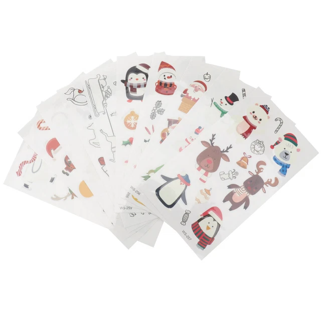 Tatouages Temporaires Lumineux Noël - 50 Motifs Amusants (Père Noël, Sapin...) - Individuellement Emballés - Pour Enfants Et Fêtes - 2