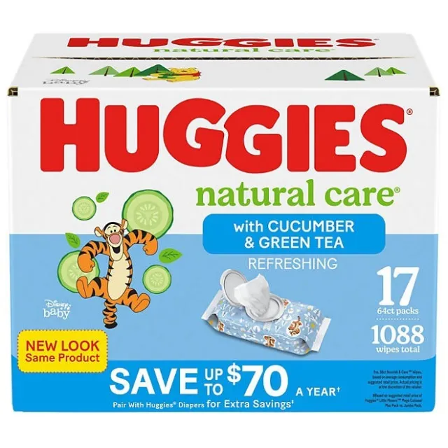 Huggies Natural Care Baby Wipe Refill, Cucumber and Green Tea (1,088 ct.)