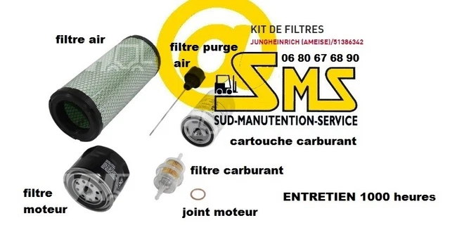 JUNGHEINRICH 51386242 51386327 KIT ENTRETIEN FILTRE 1000 Heures DFG 316 318 320