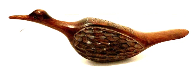 Hand Carved Wooden Bird Sculpture Figurine Jamaica solid wood  Missing Stand