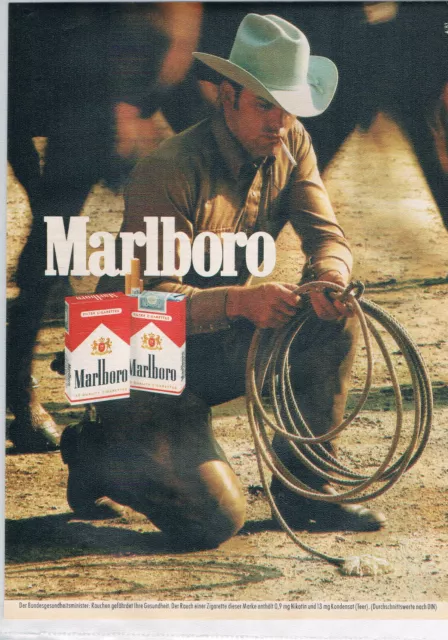 Marlboro Werbeanzeige Werbung Marlboro mit Cowboy #7 NG