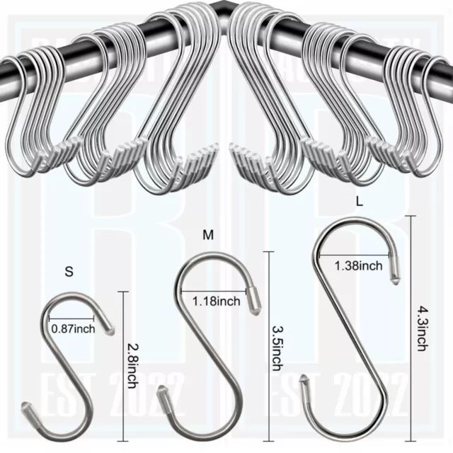 New Stainless Steel S Hooks Kitchen Meat Pan Utensil Clothes Hanger Hanging Hook