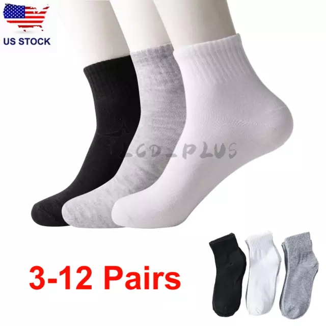 Lot 3-12 Pairs Mens Womens Ankle/Quarter Crew Socks Cotton Low Cut Casual Sports