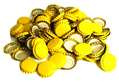 100 botellas amarillas con tapa de metal tapas de corona tapas para el torso vidrio PET botellas de cerveza caseras