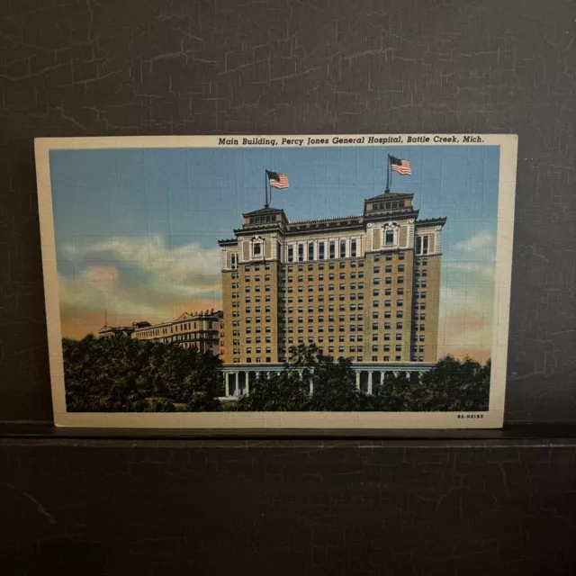 Battle Creek MI Michigan Percy Jones General Hospital Linen Postcard UNP