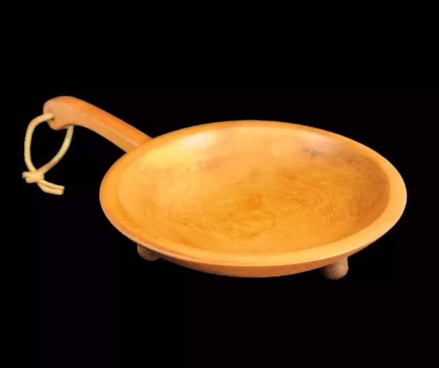 Vintage Munising Footed Wood Bowl With Handle By Munising Wood Products Michigan