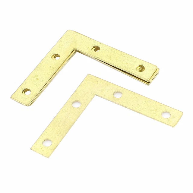 5 Pcs 90 Degree Metal Corner Brace Angle Brackets Gold Tone 50 x 50 x 10mm
