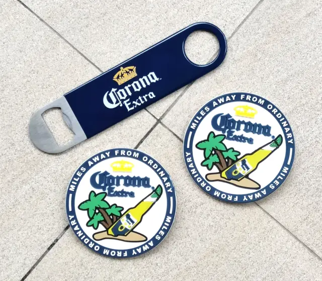 Corona Extra Stainless Steel beer openers bottle openers &2pcs bar coasters pubs
