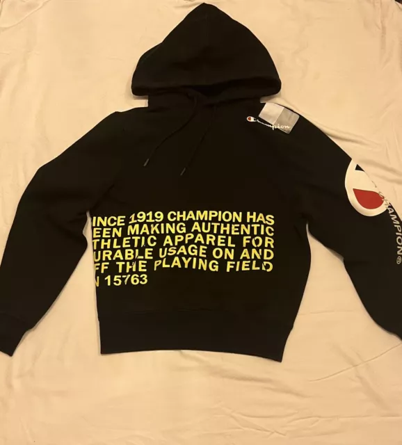 Champion fleece behind the label black hoodie 2025
