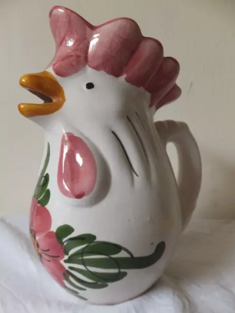 Vintage Chicken Rooster Jug Pitcher Vase Collectable Decorative 8"