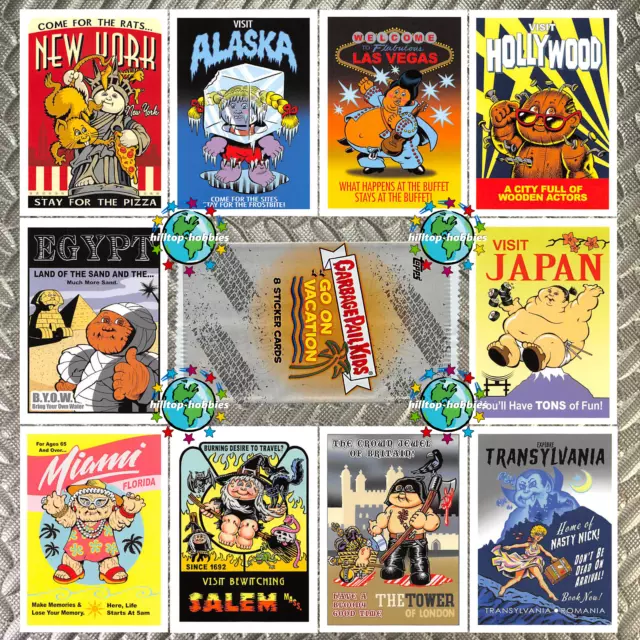 2023 Series 1 Garbage Pail Kids Go On Vacation Travel Stickers 10-Card Set +Wrap