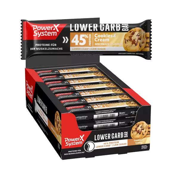 Power System barretta di carboidrati inferiore biscotti e crema, confezione da 40 g, 28