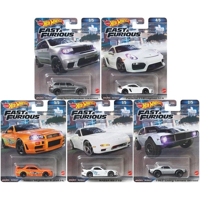 HOT WHEELS PREMIUM Car Culture 2023 Fast & Furious Set of 5 Cars, HNW46