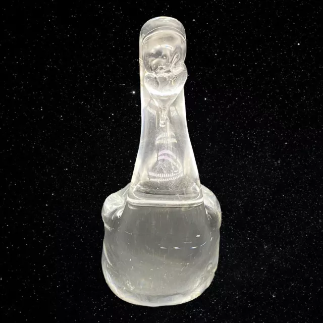 Vintage Art Glass Crystal Clear Swan Paperweight Figurine 4”T 3”W 3