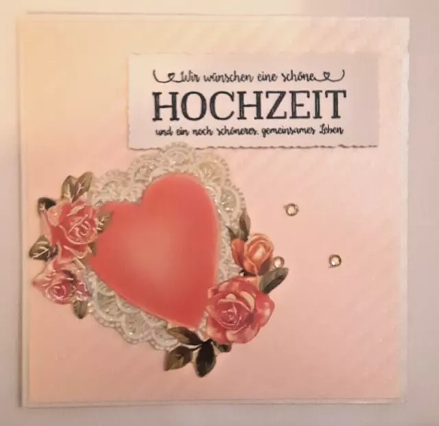 WUNDERSCHÖNE GLÜCKWUNSCHKARTE ZUR Hochzeit mit Spruch und Herzmotiv