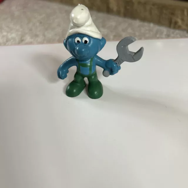 Vintage/Collectible Peyo Schleich Mechanic 5cm Figure Toy Smurfs Collector Rare