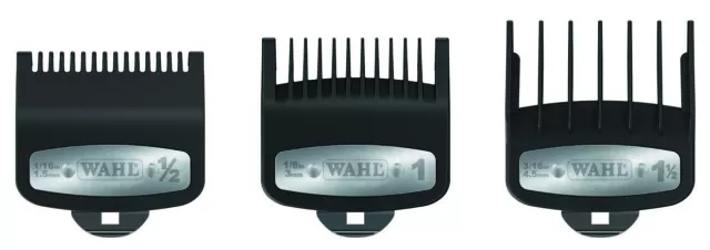 Wahl Súper Taper Premium Peines de Cortadora de Pelo - Set 1,5 MM-3 MM - 4,5 MM