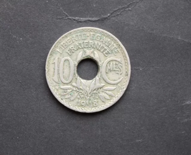 Pièce de 10 centimes. 1918. Lindauer. Sans intervention de nettoyage.