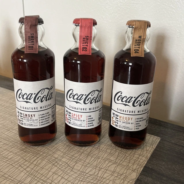 3 COCA COLA Signature Mixers 200ml .. Batch No. 01 Smokey, 02 Spicy, 04