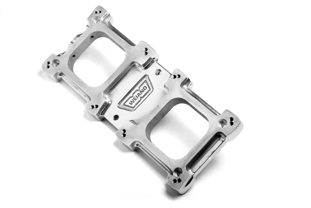 7163P Weiand Dual 4bbl Carb Adapter - Polished