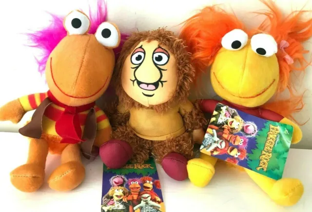 Set of 3 Fraggle Rock Muppets Red, Gorg, Gobo Dolls 10 inch Plush Toys .NWT